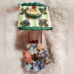 BlueSky Clayworks By Heather Goldminc, Tea Light Holder, Heather's Flower Cart